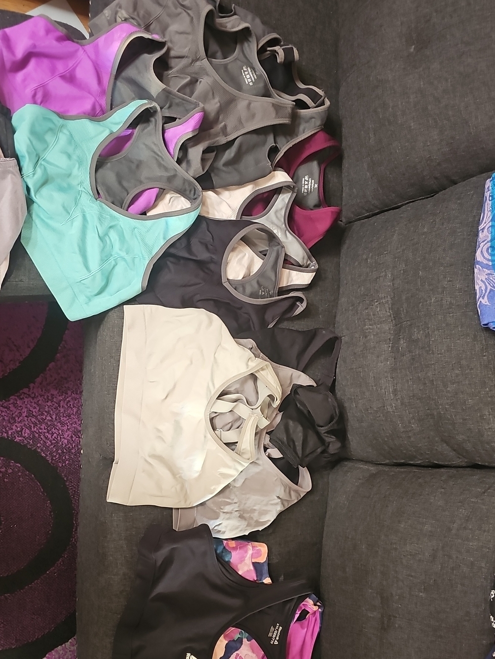 Lot Of 12- Mixed Women's Sports Bras - Assorted Colors